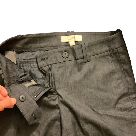 LOFT Navy Blue Cotton Bermuda Shorts w Pockets-Size 0 - Picture 5 of 9